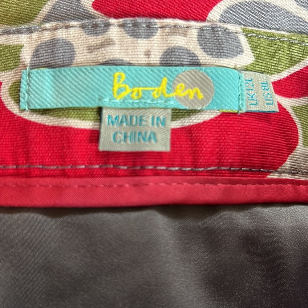 Boden Floral Lined Lotus A- Line Skirt - Picture 7 of 9